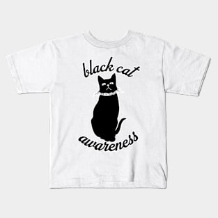 Black Cat Awareness Kids T-Shirt